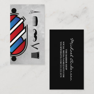 Cartão De Visita Ícones de Compro Barber   Polo de barbeiro