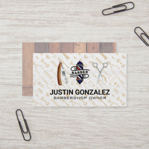 Cartão De Visita Ícones de Compro de Barber   Padrão