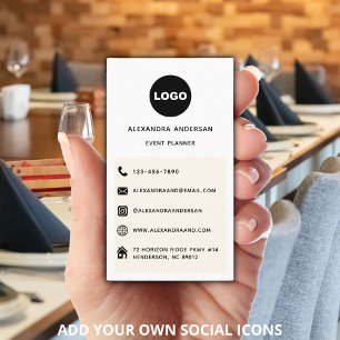 Cartão De Visita Ícones de Logo para Redes Sociais Modernos e Minim