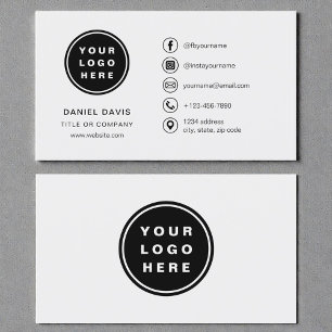 Cartão De Visita Ícones de mídia social com logotipo minimalista ci
