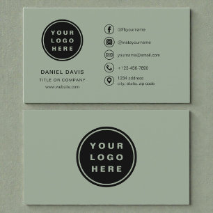 Cartão De Visita Ícones de mídia social com logotipo minimalista em