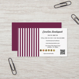 Cartão De Visita Ícones de Mídia Social em Código QR com Listras Br