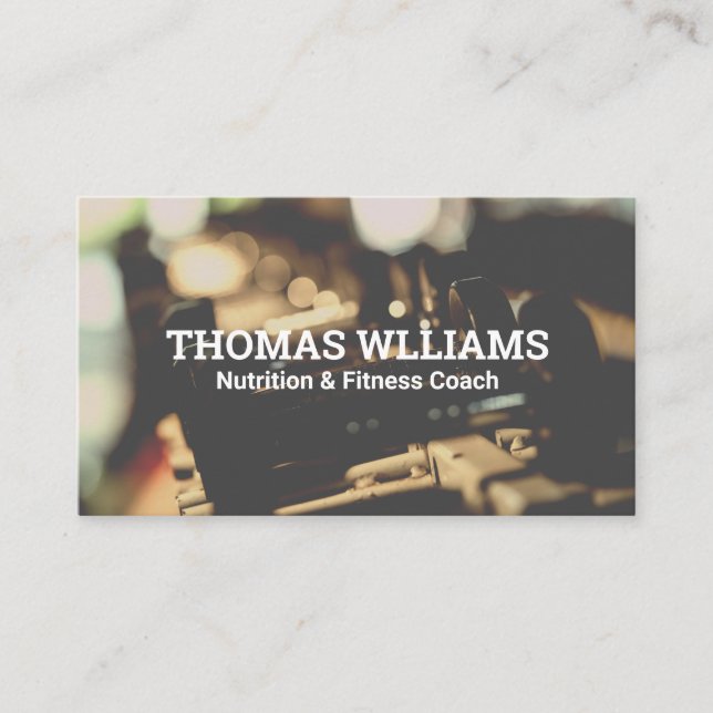 Cartão De Visita Ícones de Nutrição de malhação | Gym Weights (Frente)