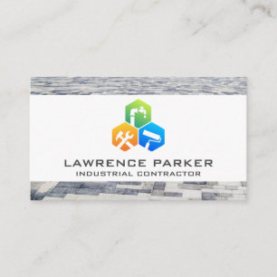Cartão De Visita Ícones de Reparo de Construção   Azulejo de betão