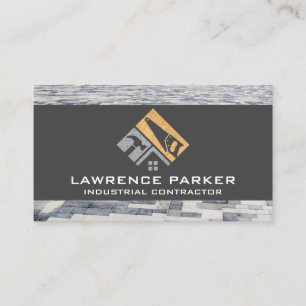 Cartão De Visita Ícones de reparo de construtor   Logotipo de traba