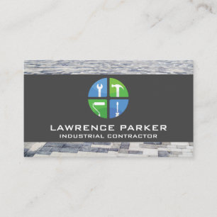 Cartão De Visita Ícones de reparo inicial do Builder   Trabalhador 