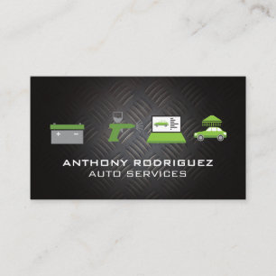 Cartão De Visita Ícones de Serviço Automático   Técnico Mecânico
