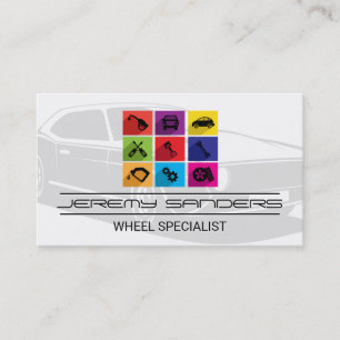 Cartão De Visita Ícones de Serviço   Logotipo de Pneu de Carro Auto