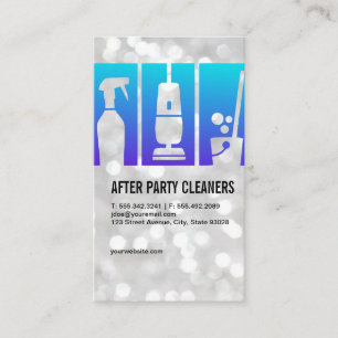 Cartão De Visita Ícones de Serviços de Limpeza   Faxineiros