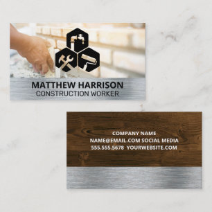 Cartão De Visita Ícones dos Serviços de Carpintaria