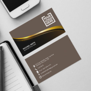 Cartão De Visita Ícones Elegantes de Mídia Social   Logotipo da Emp