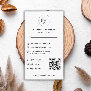 Cartão De Visita Ícones minimalistas do logotipo de código Qr moder