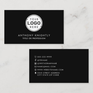 Cartão De Visita Ícones mínimos de logotipo Mídia social preto bran