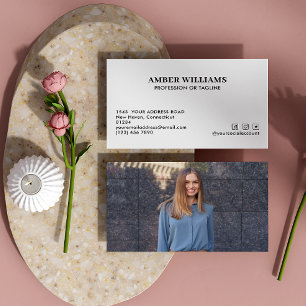 Cartão De Visita Ícones mínimos de mídia social de fotos simples