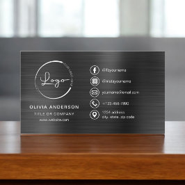 Cartão De Visita Ícones modernos de logotipo minimalista preto