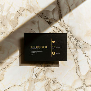 Cartão De Visita Ícones negros e dourados das mídias sociais