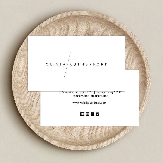 Cartão De Visita Ícones simples e brancos de mídia social moderna (Criador carregado)