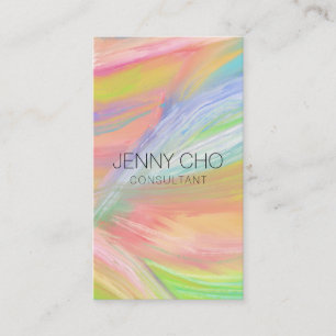 Cartão De Visita Ícones sociais do código QR de pintura do Rainbow 