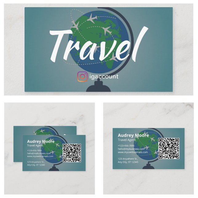 Cartão De Visita Ideias de agente viagem (Travel Agent Ideas Business Cards)
