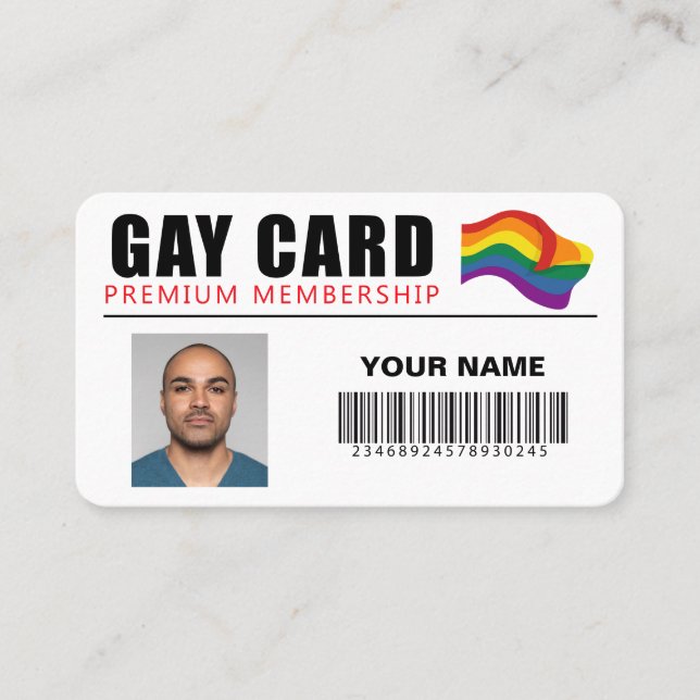 Cartão De Visita Identidade de Associação Personalizada à Placa Gay (Frente)