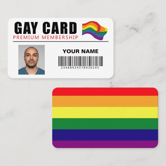 Cartão De Visita Identidade de Associação Personalizada à Placa Gay (Frente/Verso)