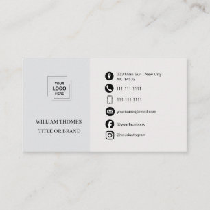 Cartão De Visita Identidade Empresarial com Logotipo Personalizado