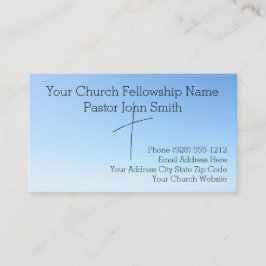 Cartão De Visita Igreja da Cruz Abstrato Azul do Céu Cristão
