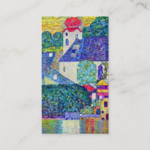Cartão De Visita Igreja de Wolfgang da rua de Klimt em Unterach no