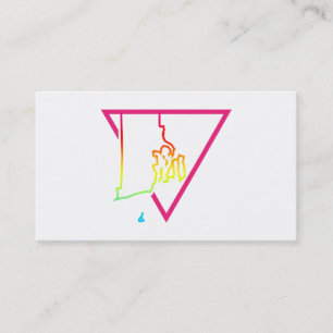 Cartão De Visita ilha roxa de triângulo rosa
