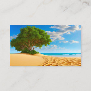 Cartão De Visita Ilha Tropical Deserta Praia Arenosa