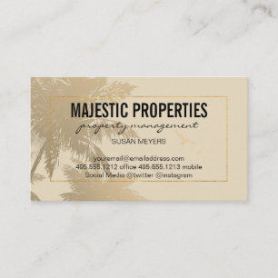 Cartão De Visita Ilha tropical/quadro dourado do Lux