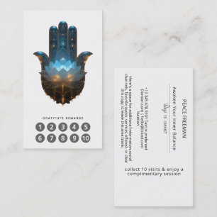 Cartão De Visita Iluminação do Lótus Design da Mão Hamsa