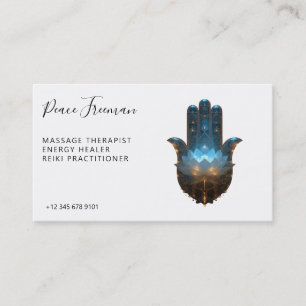 Cartão De Visita Iluminação do Lótus Design da Mão Hamsa