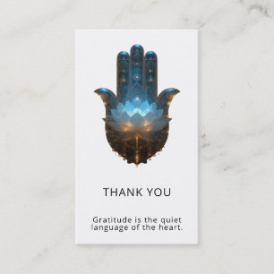 Cartão De Visita Iluminação do Lótus Design da Mão Hamsa