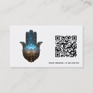 Cartão De Visita Iluminação do Lótus Design da Mão Hamsa