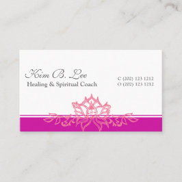 Cartão De Visita Iluminação Om Do Lotus Yoga Rosa