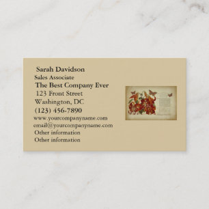 Cartão De Visita Ilustração botânica do lírio de tigre do vintage