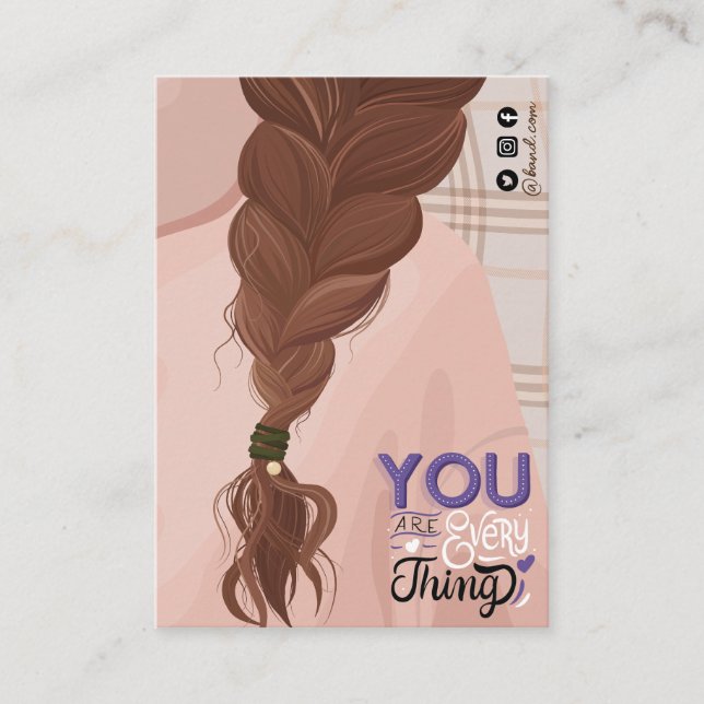 Cartão De Visita Ilustração da placa de exibição do cabelo (Frente)