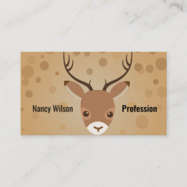Cartão De Visita ilustração das renas sobre fundo castanho