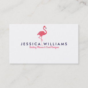 Cartão De Visita Ilustração de Aquarelas Flamingo Rosa