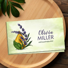 Cartão De Visita Ilustração de Aromaterícia Óleo e Lavanda