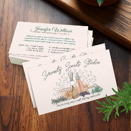 Cartão De Visita Ilustração de Arte de Linha de Prática de Aromater