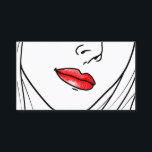 Cartão De Visita Ilustração de Batom Vermelho<br><div class="desc">Ilustração de artista de maquilhagem. Rosto feminino. Batom vermelho. Arte por José Ricardo</div>