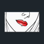 Cartão De Visita Ilustração de Batom Vermelho<br><div class="desc">Ilustração de artista de maquilhagem. Rosto feminino. Batom vermelho. Arte por José Ricardo</div>