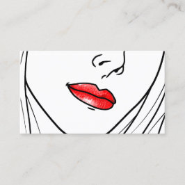 Cartão De Visita Ilustração de Batom Vermelho