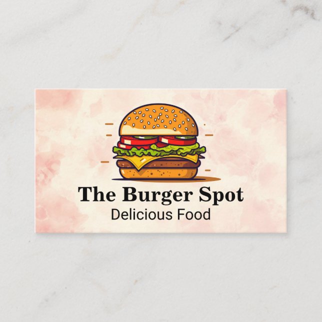 Cartão De Visita Ilustração de Burger | Restaurante (Frente)