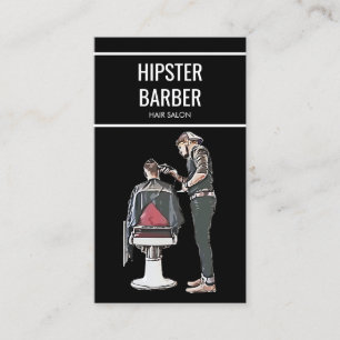 Cartão De Visita Ilustração de Cabelo Cortante de Barber
