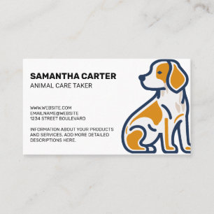 Cartão De Visita Ilustração de Cachorrinho Fofo   Cuidados com Anim