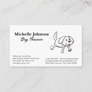 Cartão De Visita Ilustração de Cachorro Bonito   Serviços de formaç