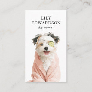 Cartão De Visita Ilustração de cachorro divertida e fofa Pet Dog Gr